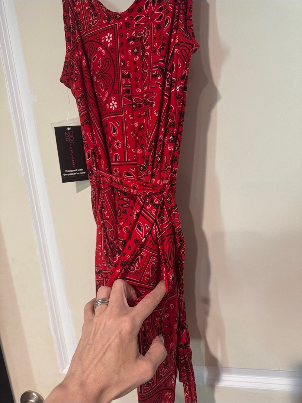 No Boundaries Red Bandana-Print Mini Dress - Picture 4 of 4